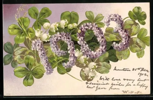 Lithographie Fröhliches Neuhar, Jahreszahl 1904 aus Vergissmeinnicht