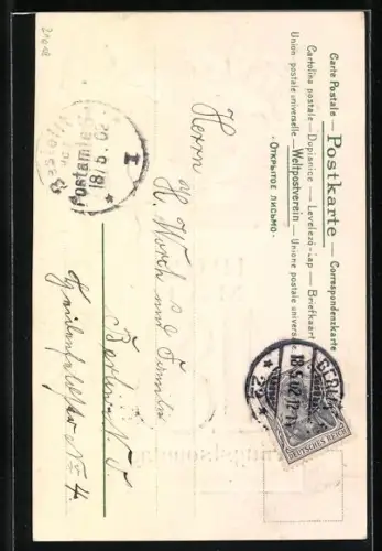 AK Pfingsten, Mohnblumen mit Kalenderblatt