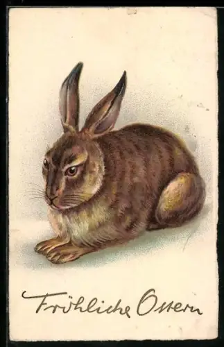 AK Fröhliche Ostern!, Sitzender Osterhase
