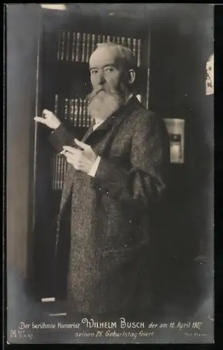 AK Wilhelm Busch im Porträt zu seinem 75. Geburtstag 1907