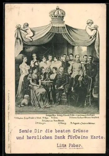 AK Pr. Albert von Schaumburg-Lippe mit Pr. Herm. von Sachsen-Weimar-Eisenach u. a.