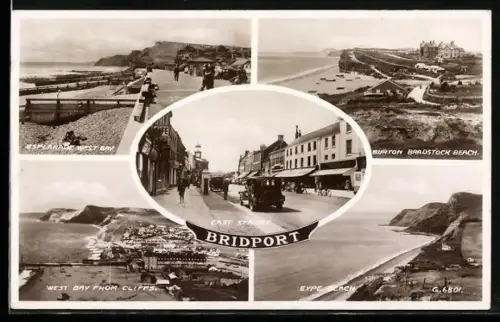 AK Bridport, Esplanade West Bay, West Bay from Cliffs, East Street