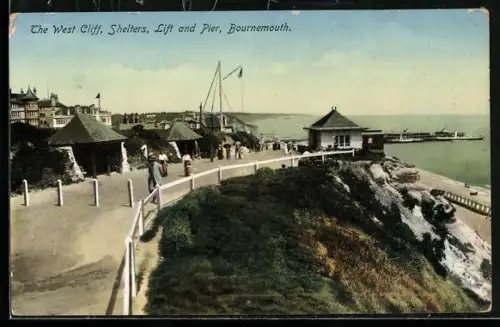 AK Bournemouth, The West Cliff, Shelters, Lift and Pier