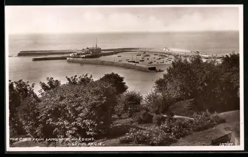 AK Lyme Regis, The Cobb from Langmoor Gardens