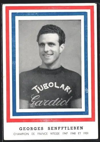 AK Georges Senftleben, Champion de France Vitesse 1947, 1948 et 1951, Radsport