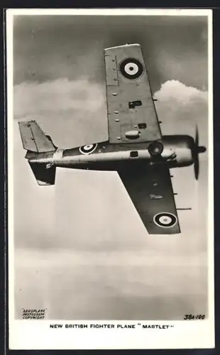AK British Fighter Plane Martlet in flight