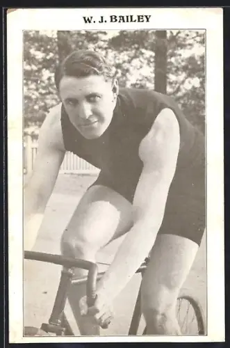 AK W. J. Bailey auf seinem Rennfahrrad, Radsport