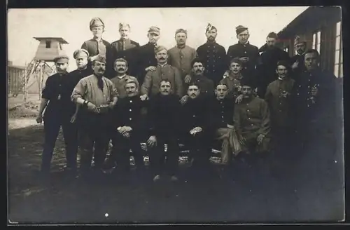 AK Gruppenfoto belgischer Kriegsgefangener