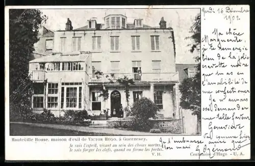 AK Guernesey, Hauteville House, maison d`exil de Victor Hugo