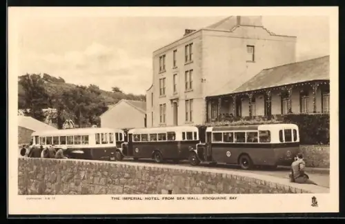 AK Guernsey, The Imperial Hotel from Sea Wall, Rocquaine Bay