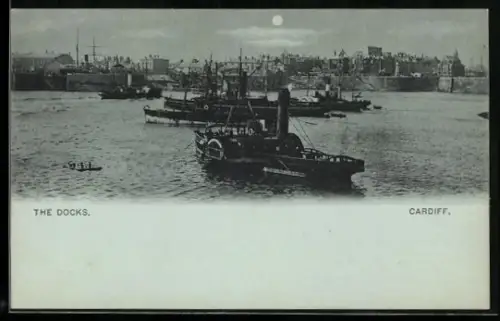 Mondschein-AK Cardiff, The Docks