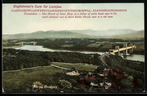 AK Llanfairpwllgwyngyllgogerychwyrndrobwll-Llandisiliogogogoch, Menai Bridges