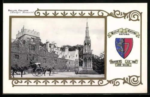 AK Oxford, Balliol College, Martyr`s Memorial, Coat of Arms