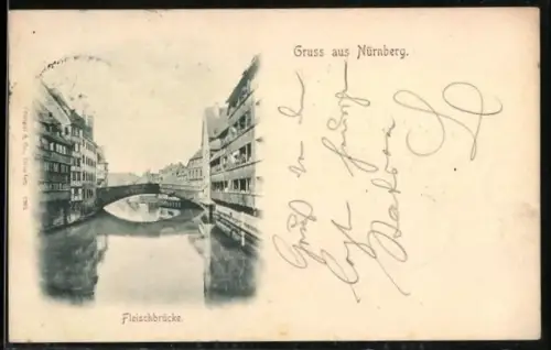 AK Nürnberg, Blick zur Fleischbrücke