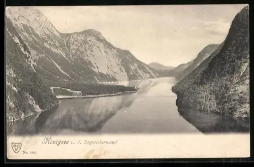 AK Königsee / St. Bartholomä, Blick von der Sagererkerwand