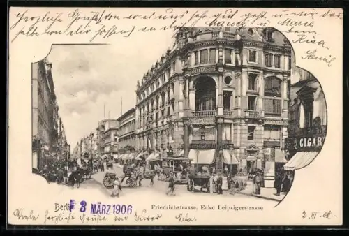 AK Berlin, Friedrichstrasse Ecke Leipzigerstrasse