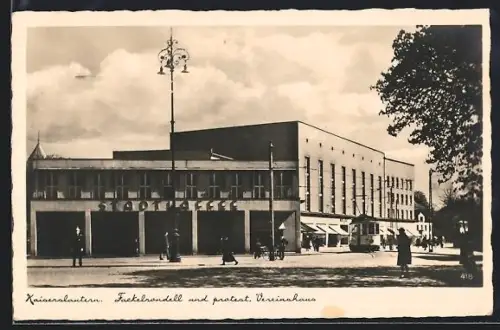 AK Kaiserslautern, Fackelrondell mit protest. Vereinshaus, Bauhaus
