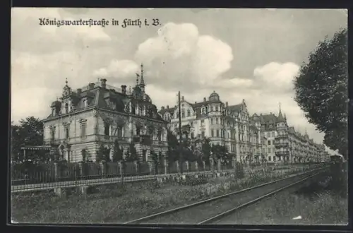 AK Fürth i. B., Blick in die Königswarterstrasse