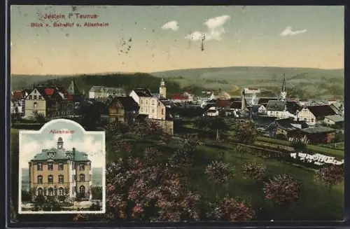 AK Idstein i. Taunus, Blick auf Bahnhof, Altenheim