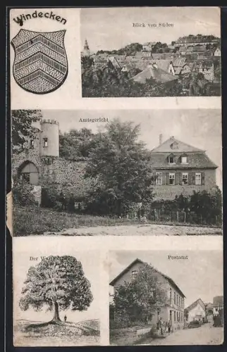 AK Windecken, Blick von Süden, Amtsgericht, Postamt