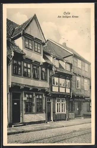 AK Celle, Strasse am heiligen Kreuz, Fachwerkhäuser