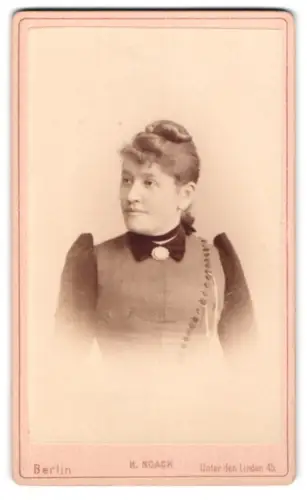 Fotografie H. Noack, Berlin, Unter den Linden 45, Porträt einer elegant gekleideten Dame