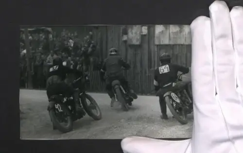 Fotografie Motorradrennen auf Wien Sandbahn, Startnummern 64, 42