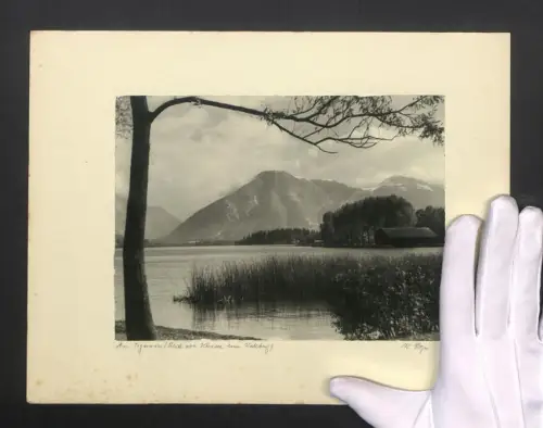 Fotografie W. Seeger, Ansicht Bad Wiessee, Blick über den tegernsee nach dem Wallberg