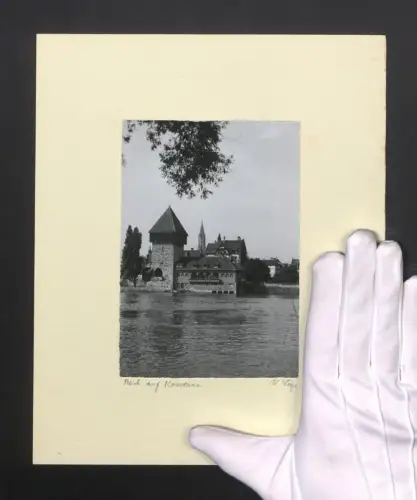 Fotografie W. Seeger, Ansicht Konstanz, Blick nach dem Rheintorturm