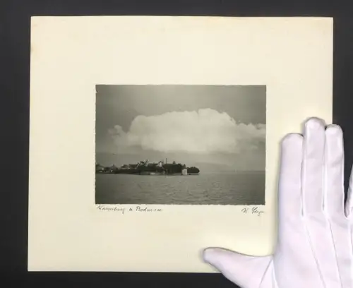 Fotografie W. Seeger, Ansicht Wasserburg a. Bodensee, Blick vom See nach der Wasserburg