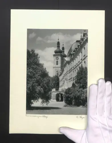 Fotografie W. Seeger, Ansicht Donaueschingen, Partie am Schloss