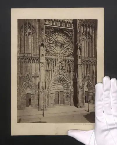 Fotografie Josef Baumeister, Ansicht Strassburg i. Els., das Westportal des Strassburger Münster