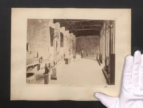 Fotografie unbekannter Fotograf, Ansicht Pisa, Galleria delle Catene Camposanto, Grossformat 33 x 25cm