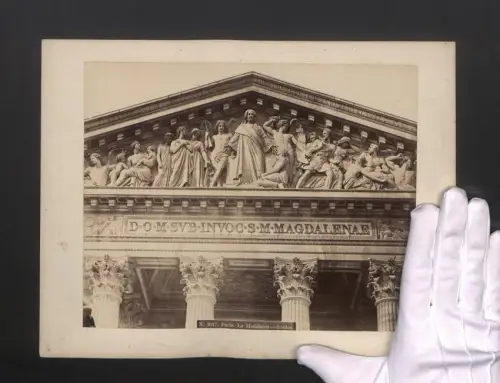 Fotografie Josef Baumeister, Ansicht Paris, La Madeleine - fronton, Grossformat 32 x 24cm