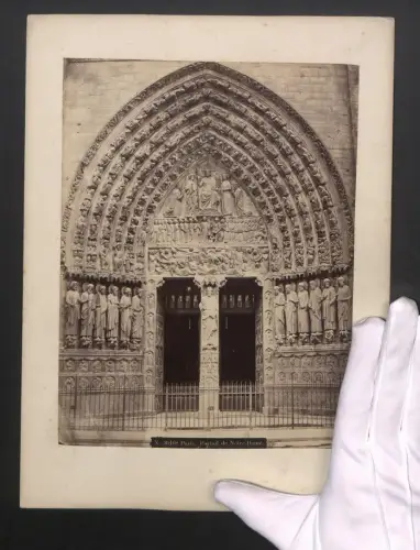 Fotografie Josef Baumeister, Ansicht Paris, Portal de Notre-Dame de Paris, Grossformat 24 x 32cm