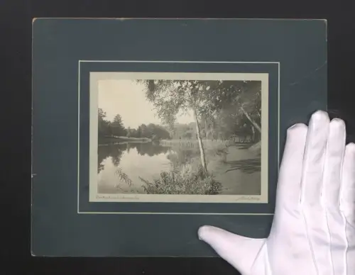 Fotografie Beilstein, Ansicht Saarbrücken, Blick auf den Deutschmühlenweiher, 1924