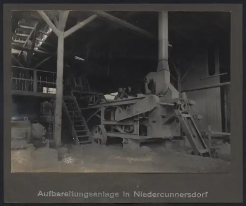 Fotografie Ansicht Niedercunnersdorf, Aufbereitungsanlage Schaufel Förderband, Rückseite Aufbereitsungsanlage Arnstadt