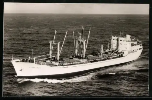 AK Handelsschiff MS Vingaholm aus der Vogelschau, Baujahr 1962