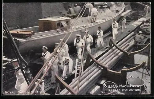 AK H.M.S. Magnificent, prepare for action, Kriegsschiff