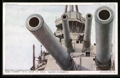 AK Fore Turrett 15-in. Guns of H.M.S. Queen Elizabeth, Kriegsschiff