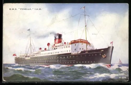 Künstler-AK Passagierschiff RMS Fenella in voller Fahrt