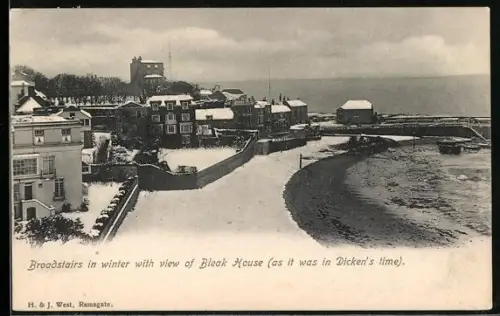 AK Broadstairs, Panorama in winter with view of Bleak House
