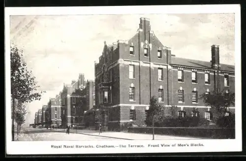 AK Chatham, Royal Naval Barracks, The Terrace, Front View of Men`s Blocks