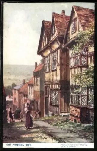 Künstler-AK Rye, Old Hospital