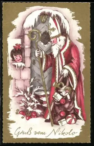 AK Nikolo bringt Geschenke für ein kleines Mädchen