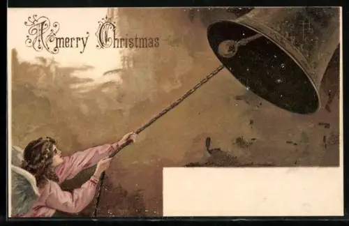 AK Weihnachtsengel läutet die Glocke