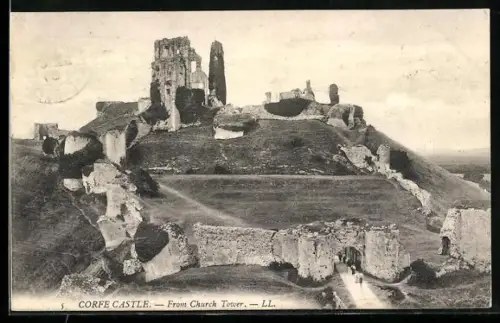 AK Corfe, Corfe Castle, From Church Tower