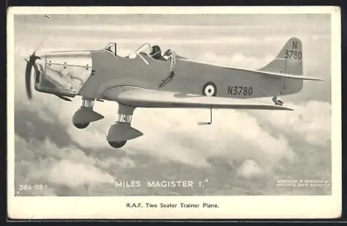 AK Miles Magister 1, R.A.F. two Seater Trainer Plane