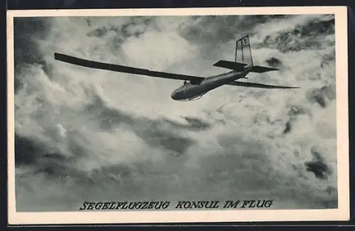 AK Segelflugzeug Konsul im Fug