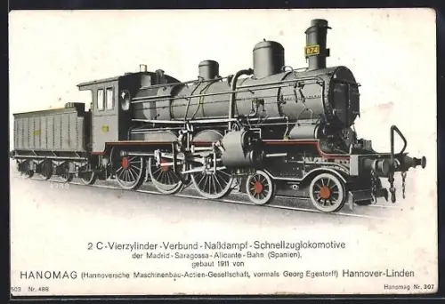 AK Schnellzuglokomotive der Madrid-Zaragoza-Alicante Bahn